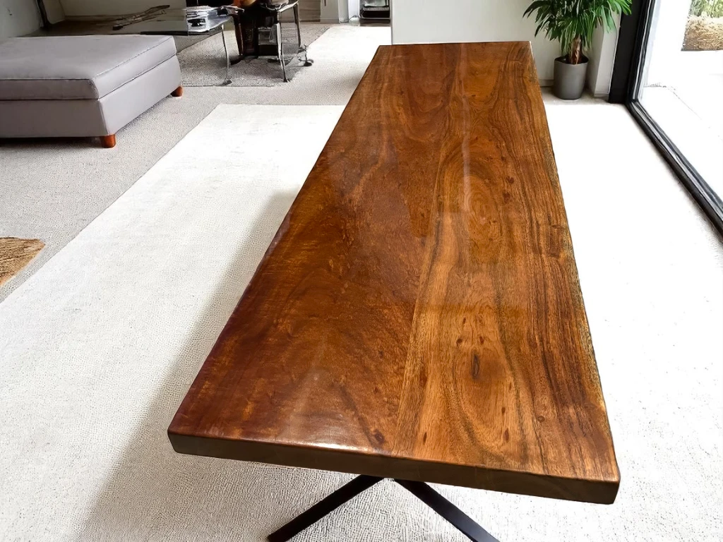Custom Walnut Wood Console Table for Kitchen & Bar